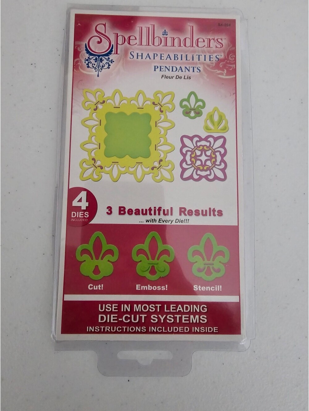 Spellbinders Shapeabilities Pendants Fleur De Lis Steel Craft Die Set